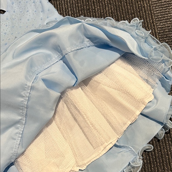 Light Blue Dress with Ruffle Hem - Picture 4 of 5